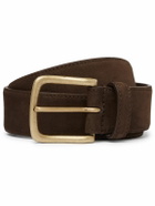 Anderson & Sheppard - 3.5cm Dark-Brown Suede Belt - Brown