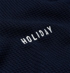 Holiday Boileau - Slim-Fit Logo-Embroidered Virgin Wool Polo Shirt - Blue