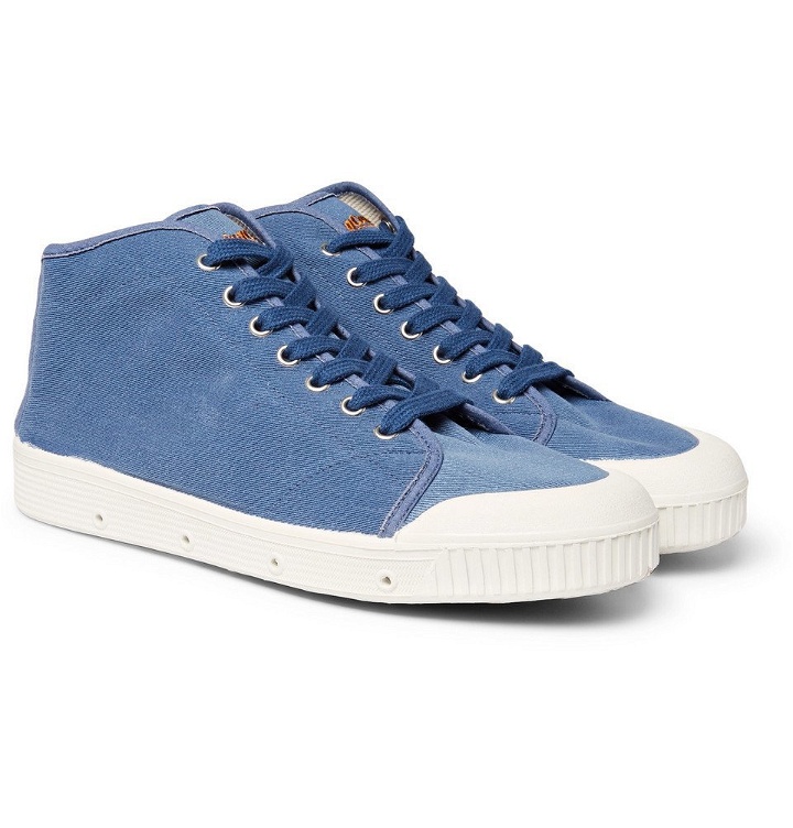 Photo: Officine Generale - Spring Court Twill High-Top Sneakers - Blue