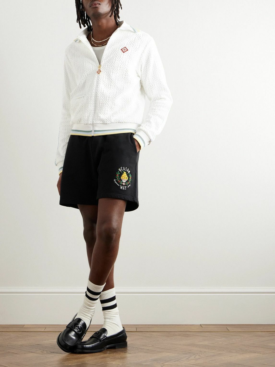 Casablanca - Logo-Jacquard Cotton-Blend Terry Track Jacket