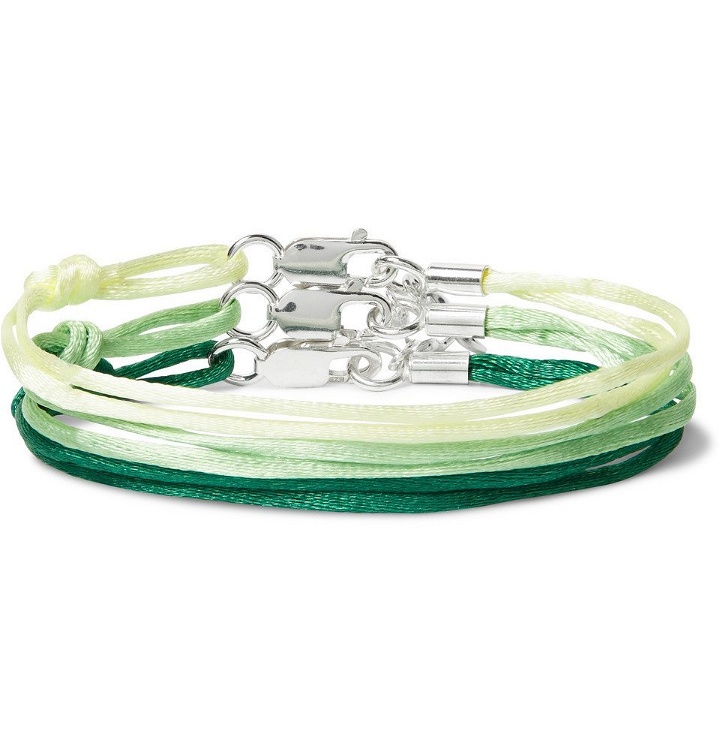 Photo: Rubinacci - Set of Three Silk and Sterling Silver Bracelets - Green