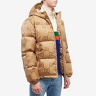 Gucci Men's Jumbo GG Jacquard Down Hooded Jacket in Beige