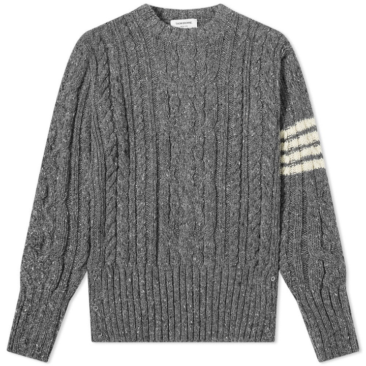 Photo: Thom Browne Aran Cable 4 Bar Donegal Crew Knit