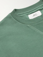 MR P. - Contrast-Tipped Loopback Organic Cotton-Jersey Sweatshirt - Green