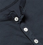 Schiesser - Slim-Fit Ribbed Cotton-Jersey Henley T-Shirt - Blue