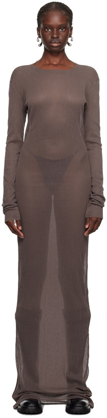 Photo: Ludovic de Saint Sernin Brown Simple Maxi Dress