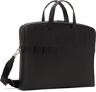 Paul Smith Brown Shadow Stripe Leather Folio Briefcase