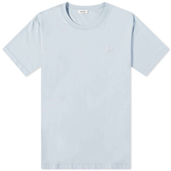 Photo: Nanushka Men's Reece Monogram T-Shirt in Pale Blue