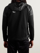 Nike Running - Miler Logo-Print Therma-FIT and Therma Sphere Hooded Jacket - Black