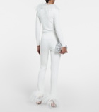 Giuseppe di Morabito Feather-trimmed knitted top
