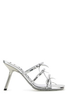 Loewe Silver Leather Petal Mules
