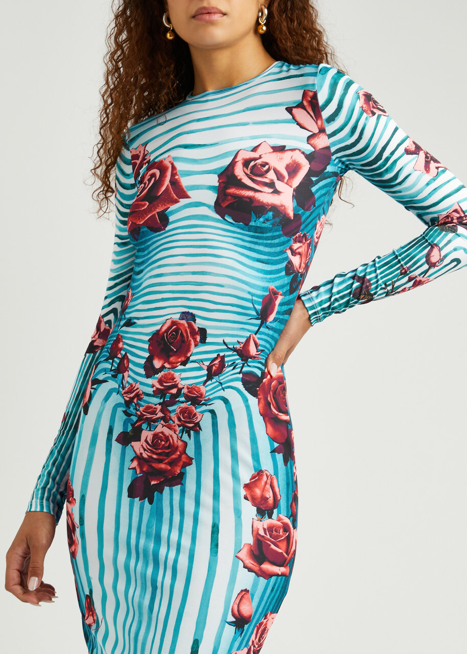 Jean Paul Gaultier Flower Body Morphing Stretch-jersey Midi Dress