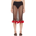 ALAÏA Brown Floral Crochet Midi Skirt