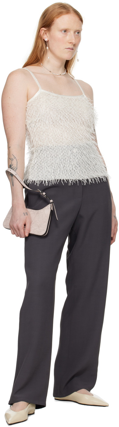 Elleme White Fluffy Tank Top