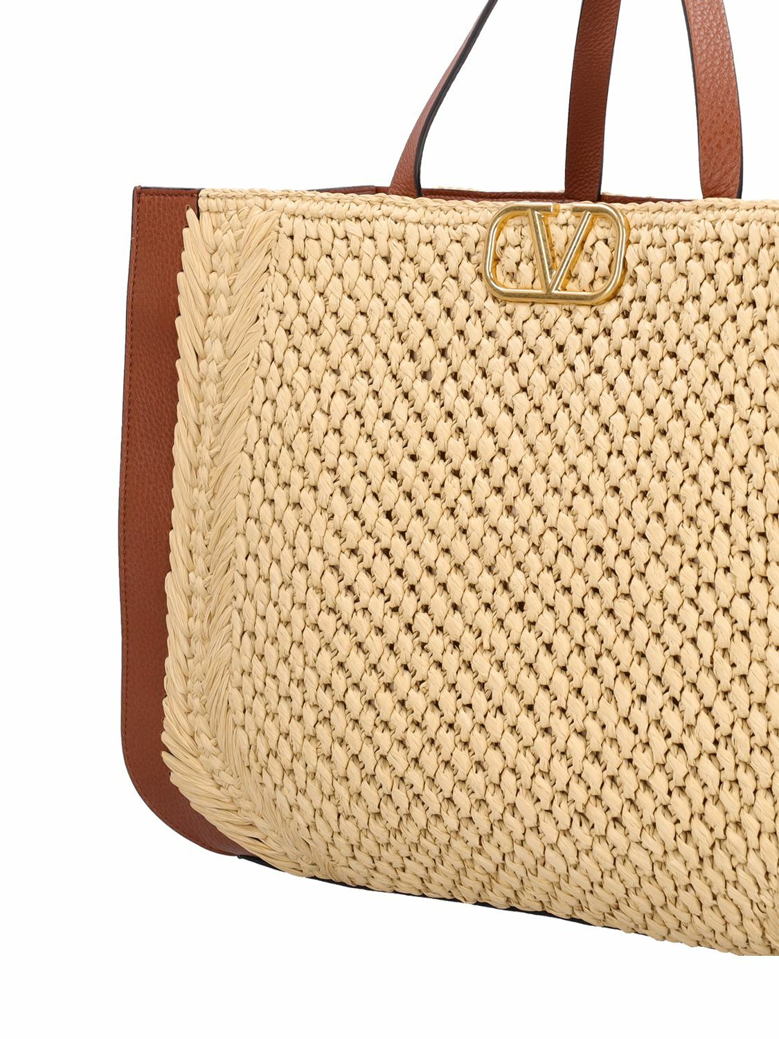 ハンドバッグ VALENTINO EMBELLISHED RAFFIA VLOGO SIGNATURE HANDBAG Valentino Garavani - Vlogo Signature Raffia Embroidery Handbag