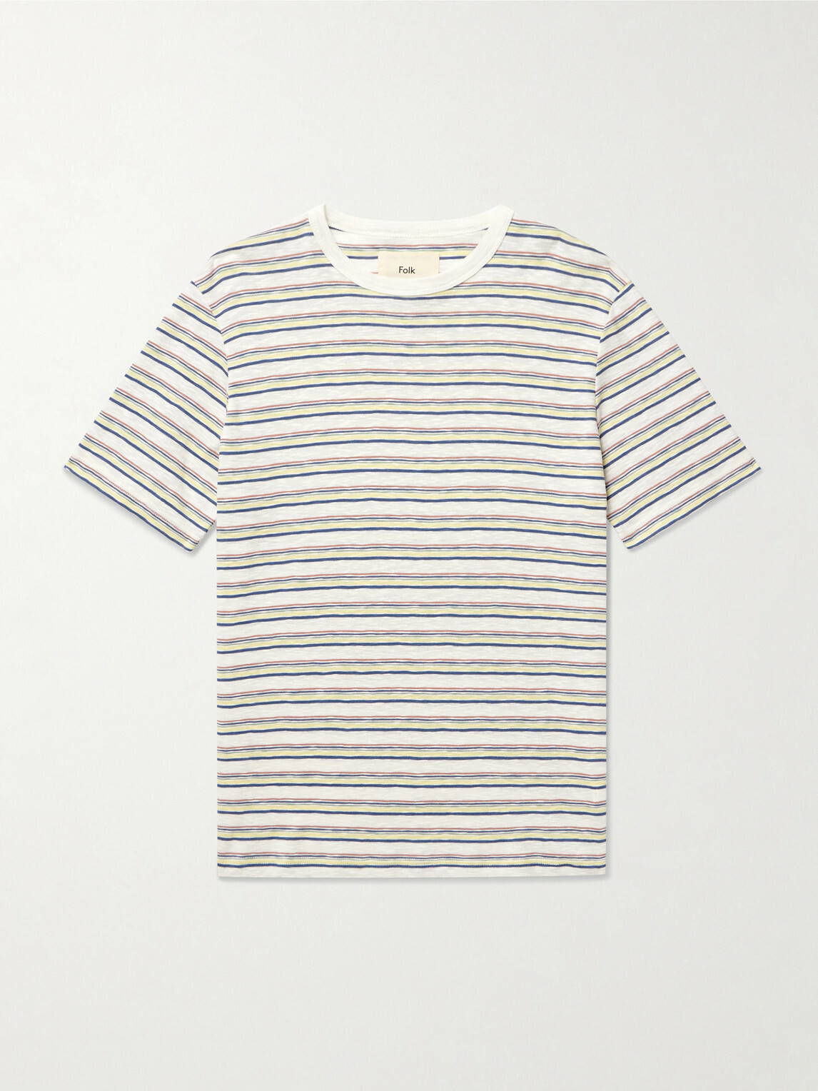Folk - Striped Organic Cotton-Jersey T-Shirt - Neutrals