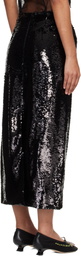 Simone Rocha Black Column Pencil Midi Skirt