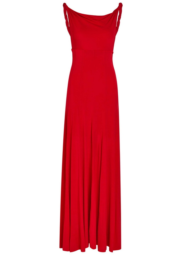 Photo: Alice + Olivia Noelia Panelled Stretch-jersey Maxi Dress Red