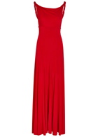 Alice + Olivia Noelia Panelled Stretch-jersey Maxi Dress Red