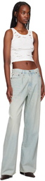 R13 White Distressed Tank Top
