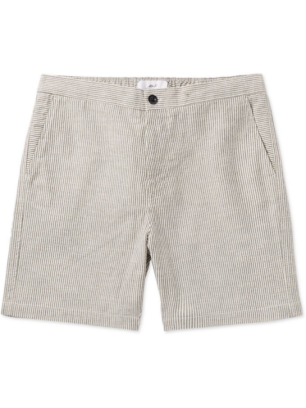 Photo: MR P. - Striped Cotton-Blend Shorts - Gray