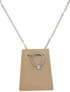 MM6 Maison Margiela Beige & Silver Flocked Chain Necklace