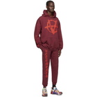 VETEMENTS Burgundy Anarchy Gothic Logo Hoodie