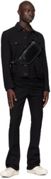 Rick Owens Black Paneled Denim Jacket