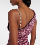 Area One-shoulder sequined minidress