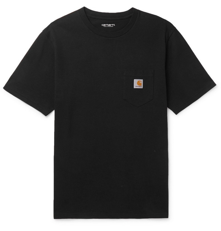 Photo: Carhartt WIP - Logo-Appliquéd Cotton-Jersey T-Shirt - Men - Black