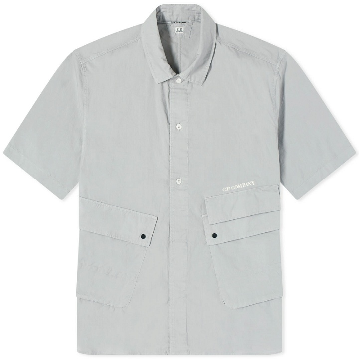 Photo: C.P. Company Men's Popeline Pocket Shirt in Drizzle