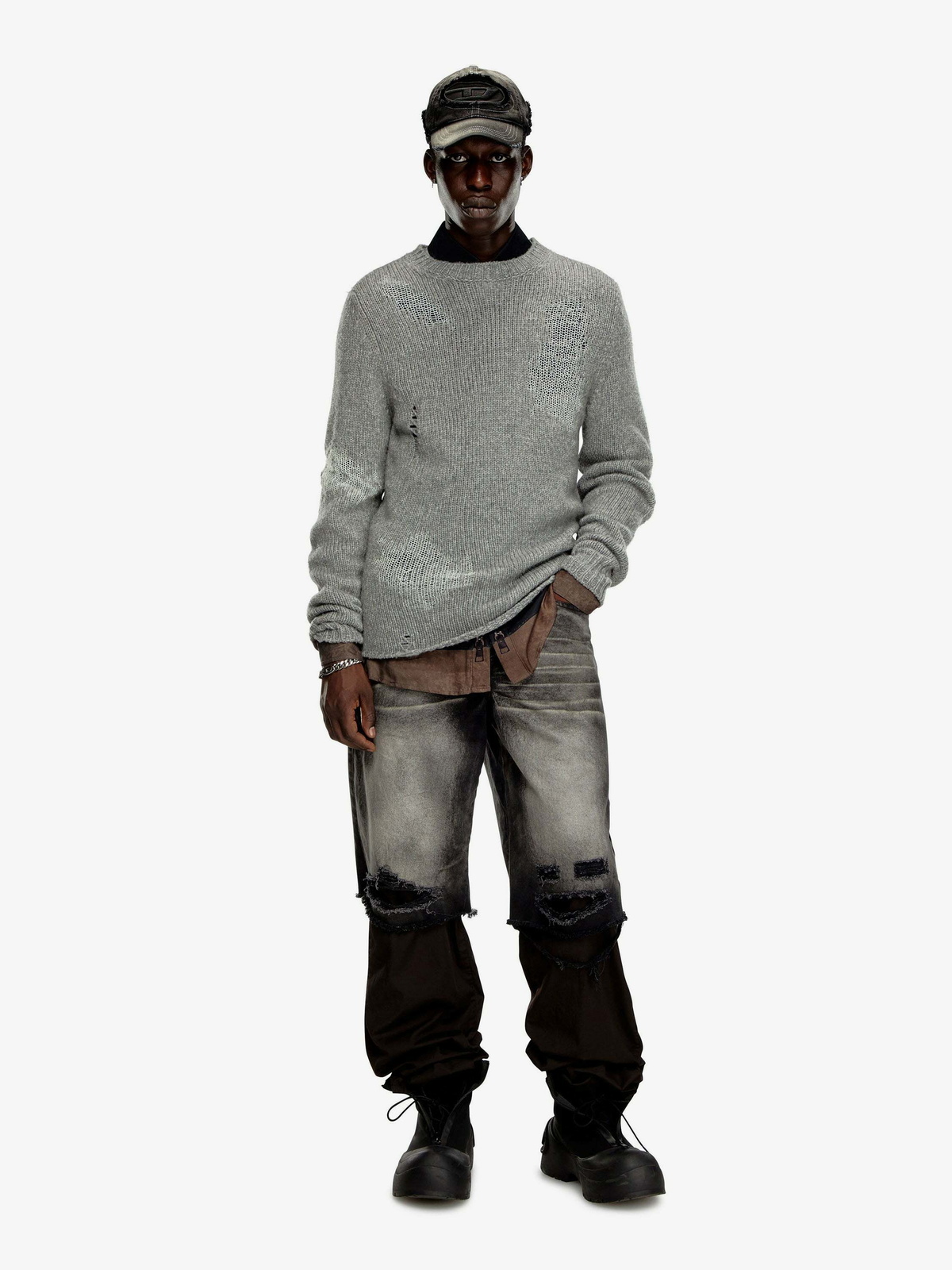 Diesel K Norman Grey Mens Knitwear Diesel