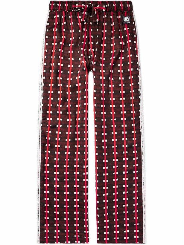 Photo: Wales Bonner - Lubaina Himid Snare Straight-Leg Crochet-Trimmed Printed Jersey Trousers - Red