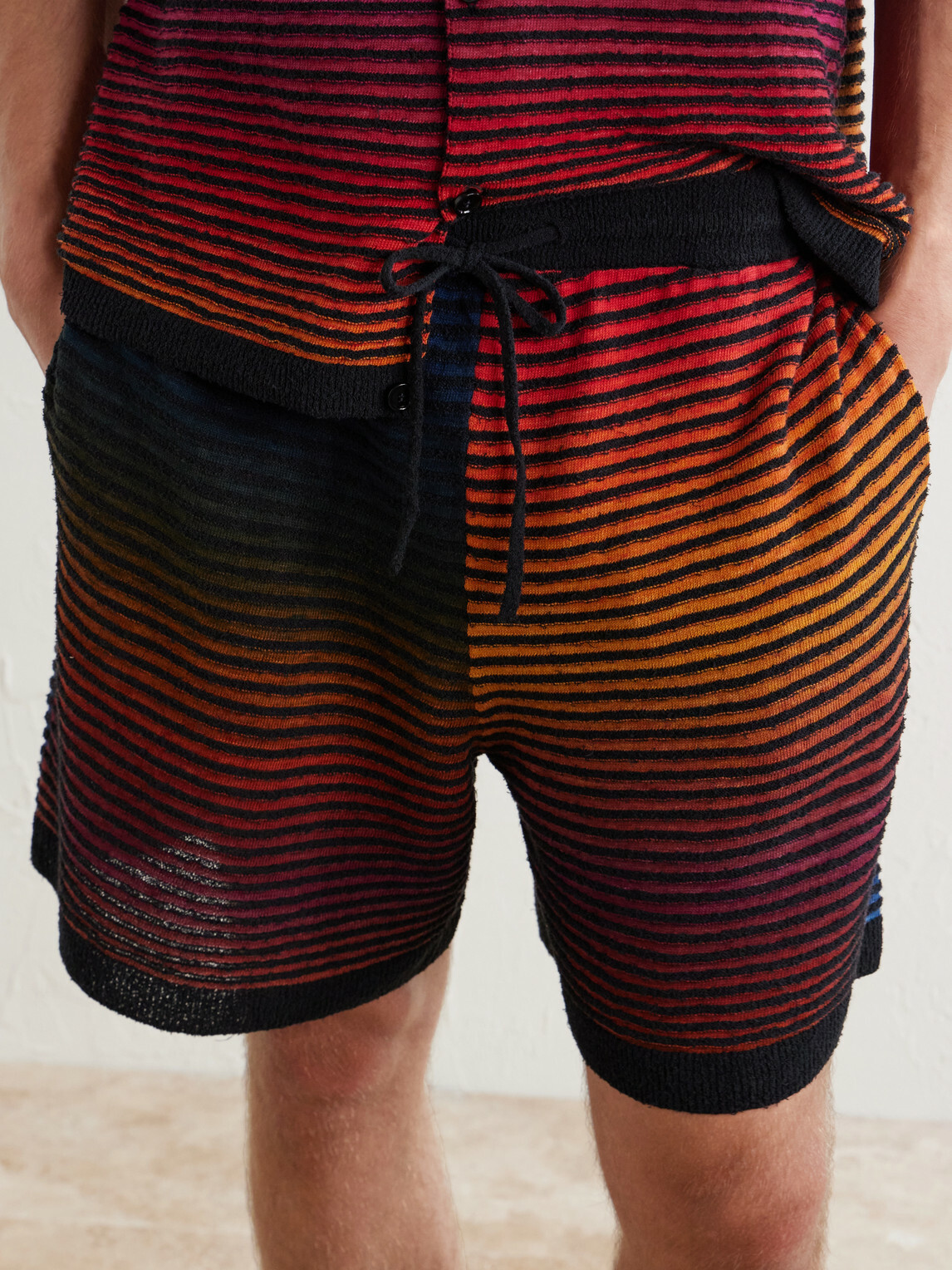 LOEWE - Paula's Ibiza Straight-Leg Striped Cotton-Blend Shorts - Multi