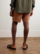 Mr P. - Straight-Leg Linen Bermuda Shorts - Red