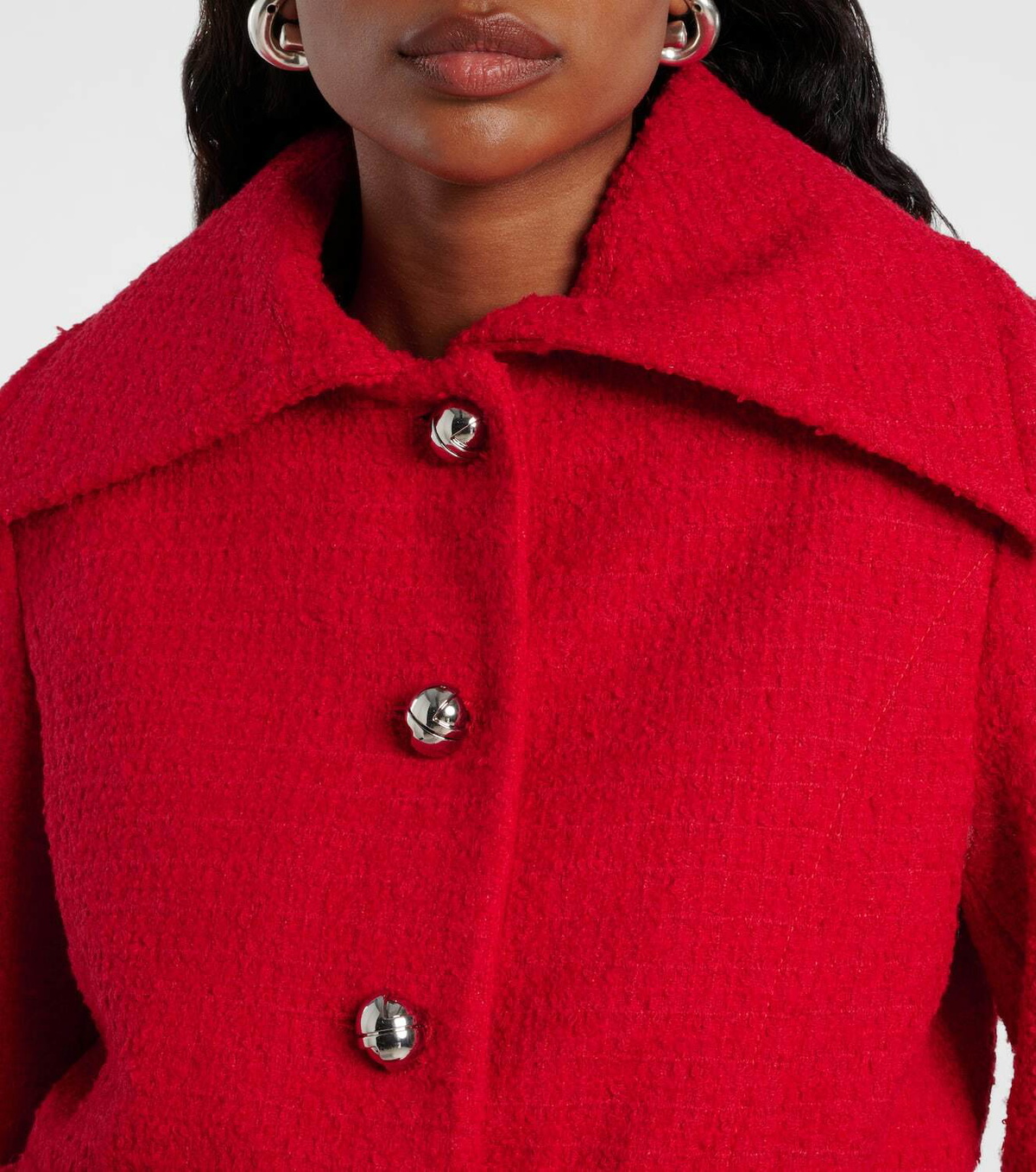 Patou Cropped wool-blend tweed jacket