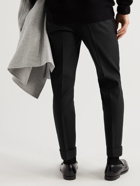 Agnona - Slim-Fit Stretch Cotton-Blend Twill Trousers - Black