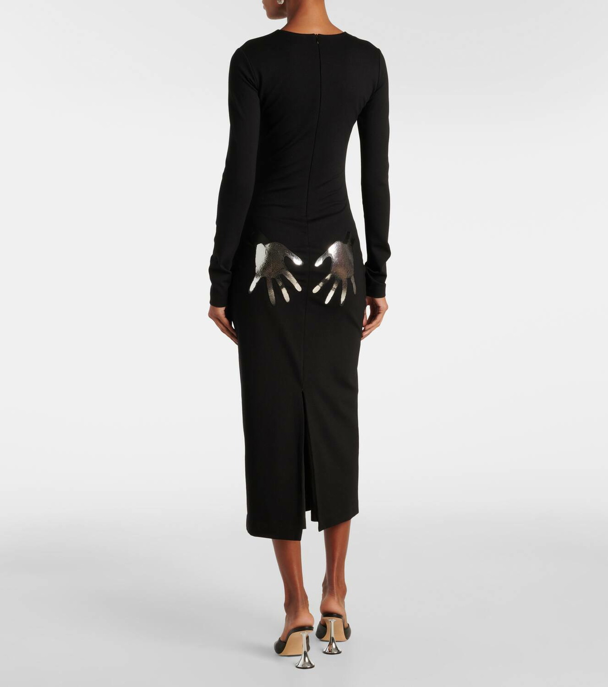 Area Patch-appliqué jersey midi dress