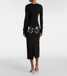 Area Patch-appliqué jersey midi dress
