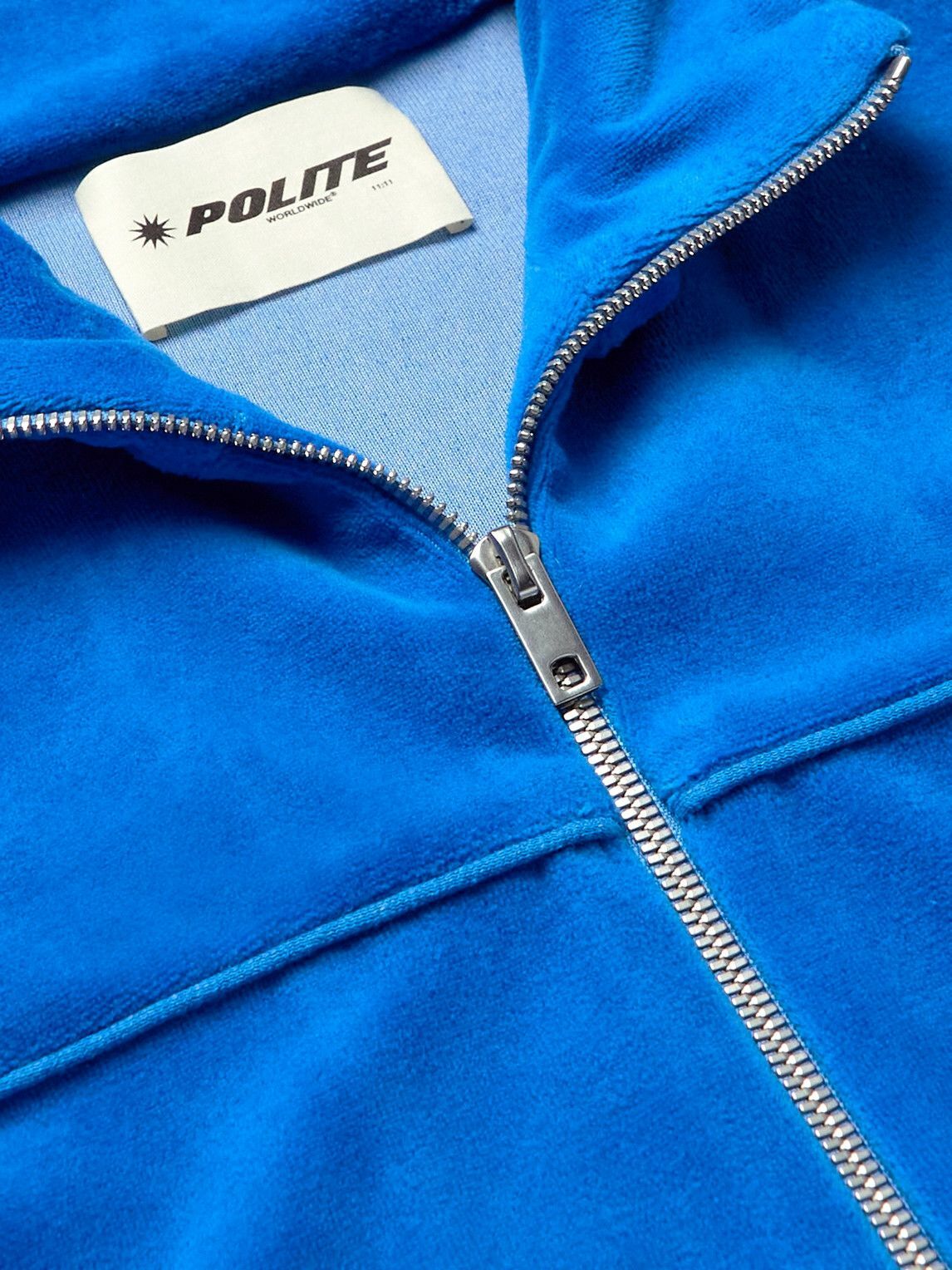 POLITE WORLDWIDE® - Hemp and Cotton-Blend Velour Track Jacket - Blue