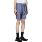 Z Zegna Blue Linen Summer Shorts