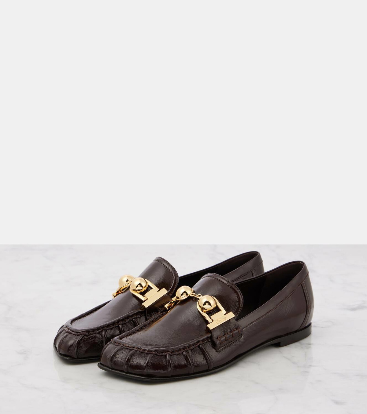 Chloé Miles embellished leather loafers