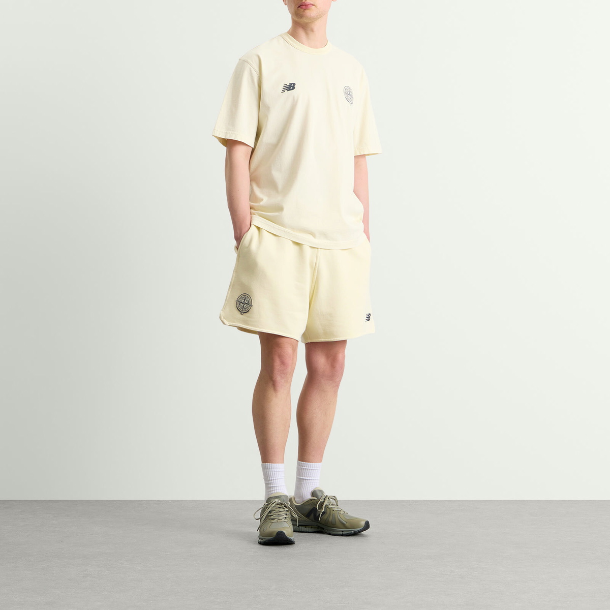 Stone Island Men's x New Balance T-Shirt in Ivory