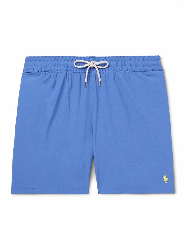 Photo: Polo Ralph Lauren - Traveler Straight-Leg Mid-Length Recycled Swim Shorts - Blue