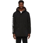 Mr and Mrs Italy Black Cotton Canvas Hooded Coat