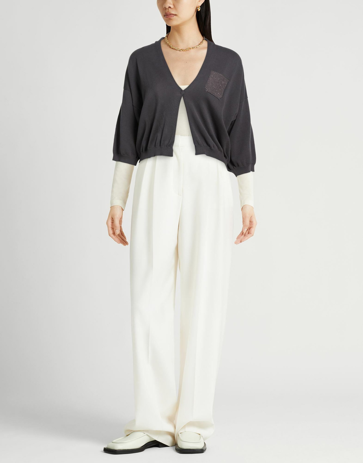 Peserico Womens Cardigan Charcoal
