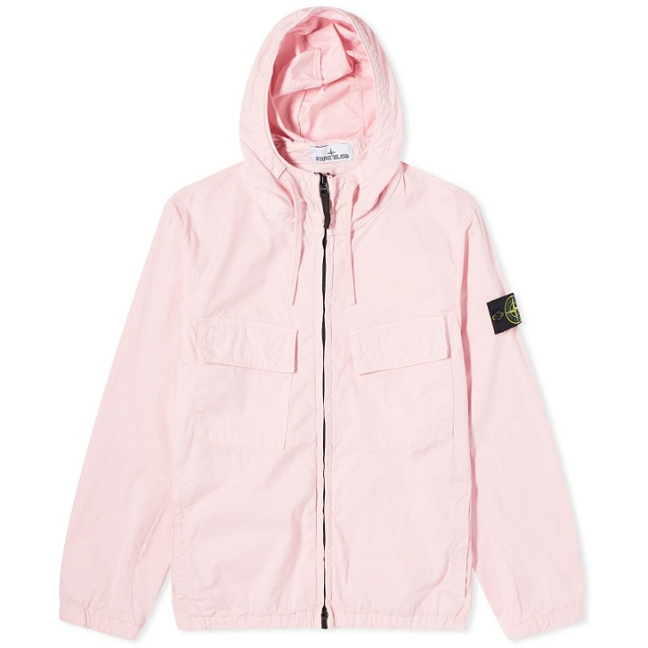 Photo: Stone Island Men's Supima Cotton Twill Stretch-TC Hooded Jacket in Pink