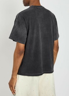 Satoshi Nakamoto Ask Satoshi Embellished Distressed Cotton T-shirt Black Other