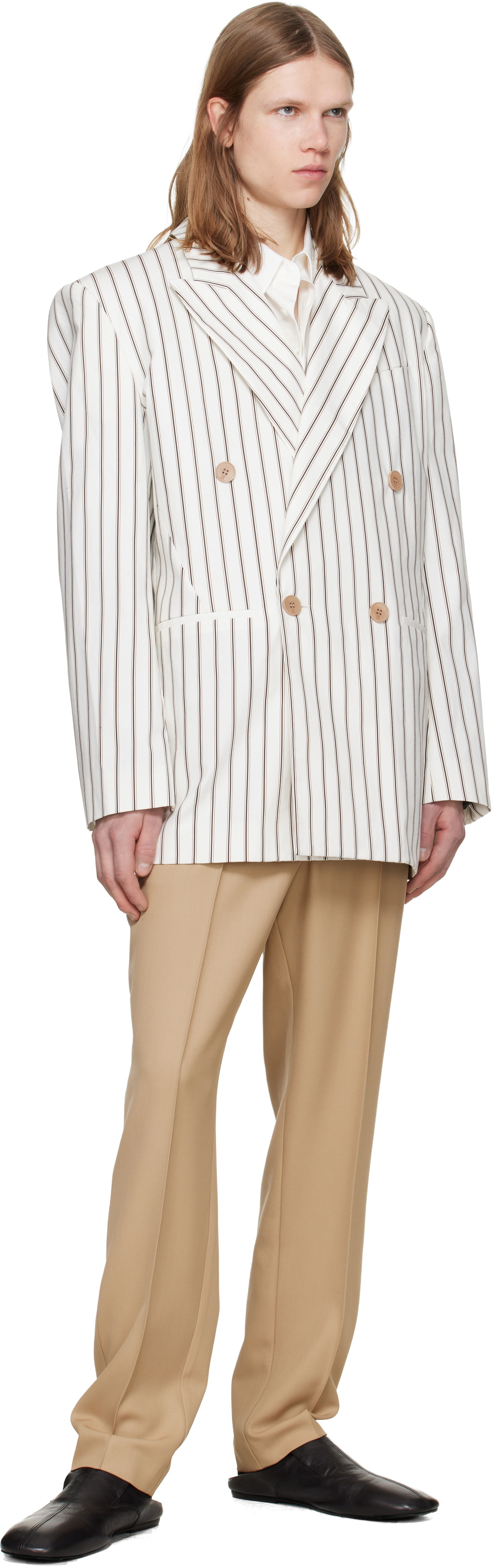 LGN Louis Gabriel Nouchi Beige Wool Jogging Track Pants