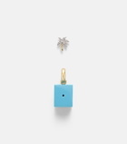 Yvonne Léon Palmier and Le Cubo 9kt gold earring and pendant set with turquoise and diamonds